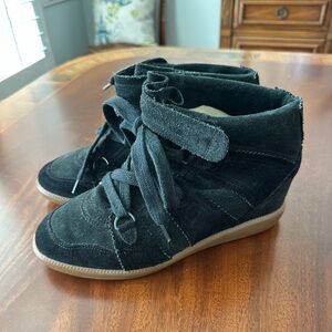 Isabel Marant Bobby wedge sneaker in black suede size 39